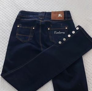 Genuine Burberry dark wash skinny jeans